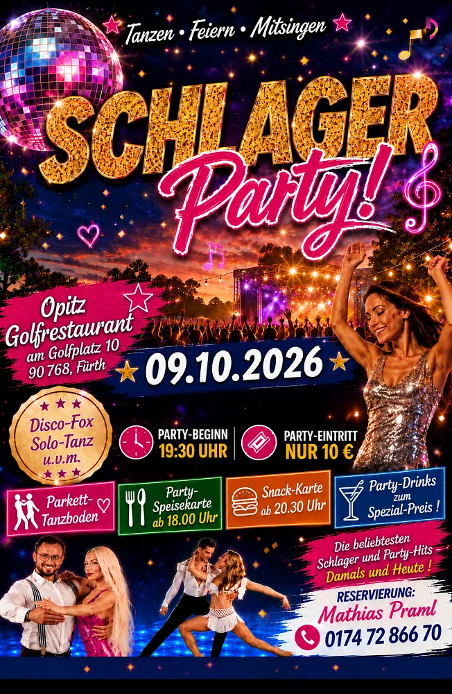 Location: Opitz Golfrestaurant - Motto: Schlager-Party