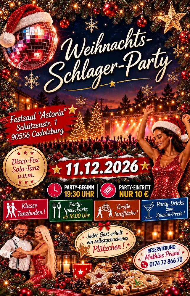 Location: Festsaal Astoria - Motto: Schlager-Party