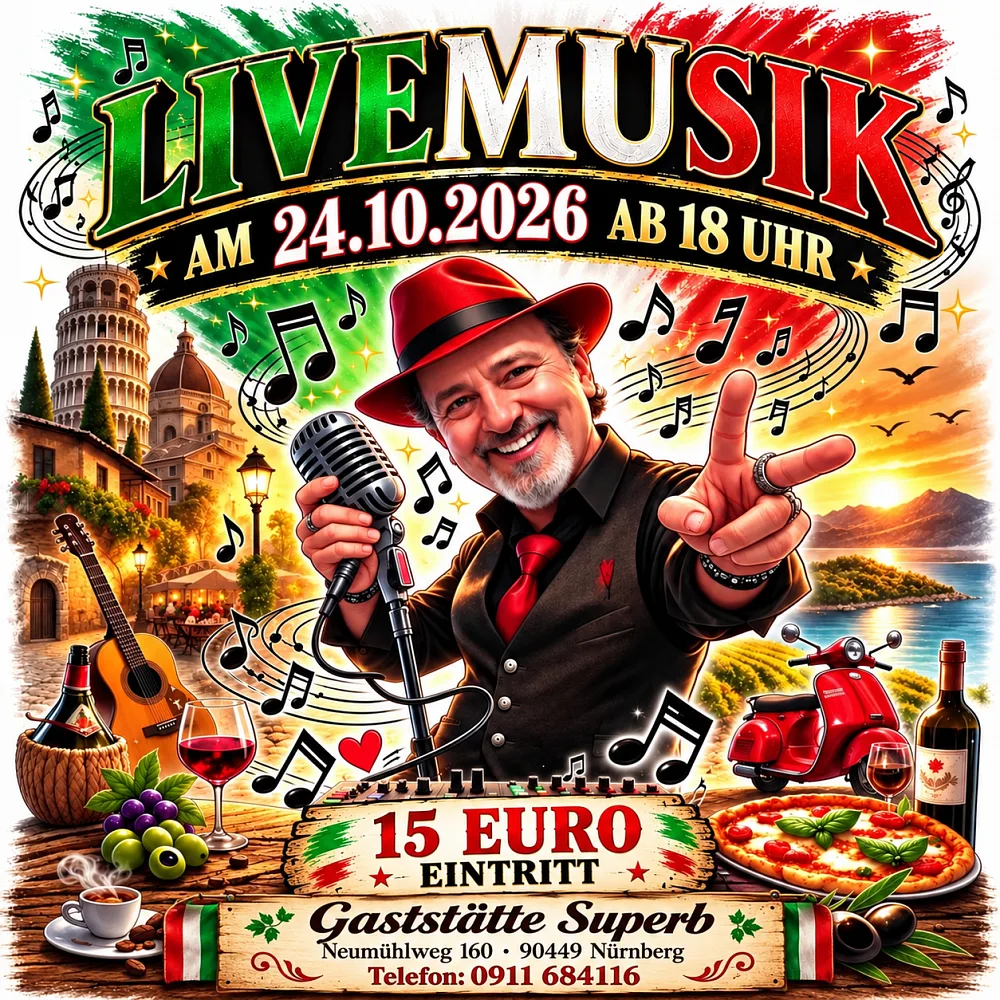 Location: Superb - Motto: Fortunato singt live -Italienischer Abend