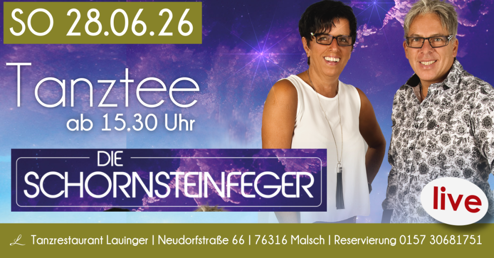 Location: Tanzrestaurant Lauinger - Motto: Tanztee am Sonntag mit den SCHORNSTEINFEGERN