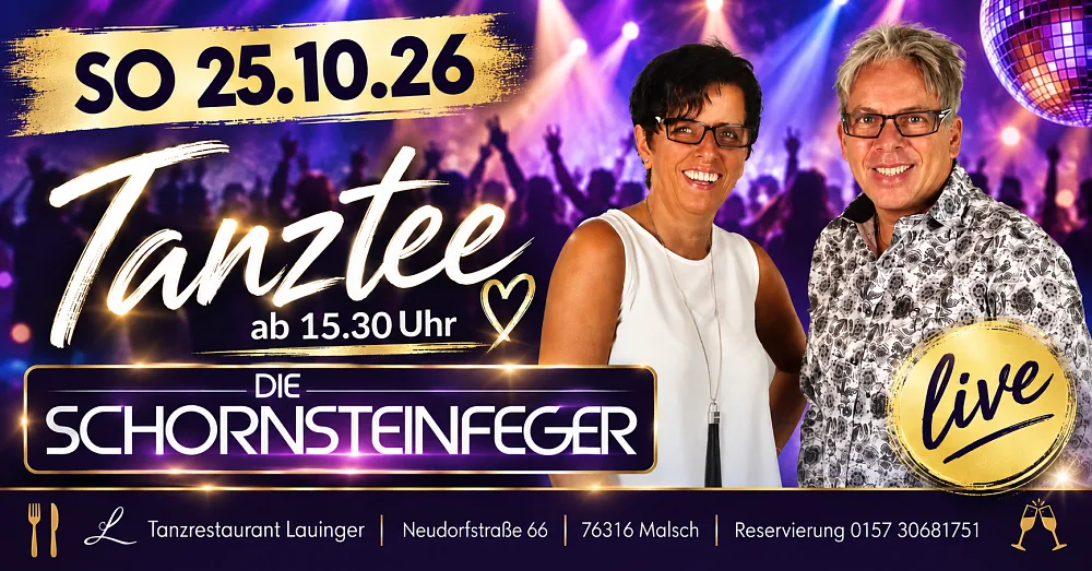 Location: Tanzrestaurant Lauinger - Motto: Tanztee am Sonntag mit den SCHORNSTEINFEGERN