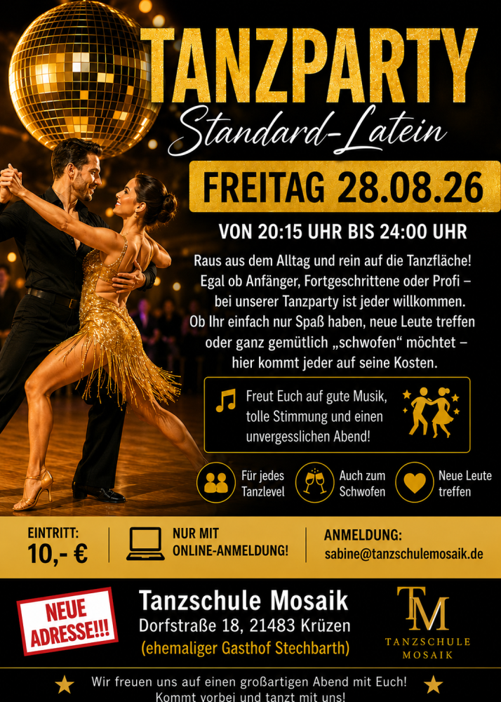 Location: Tanzschule Mosaik - Motto: Tanzparty