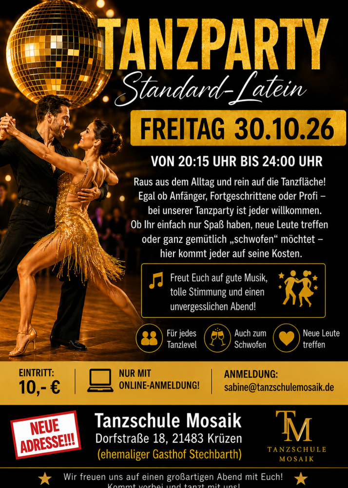 Location: Tanzschule Mosaik - Motto: Tanzparty