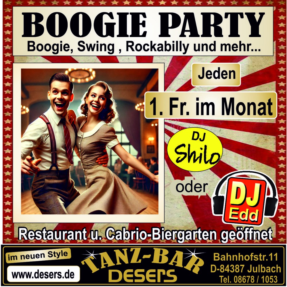Location: DESERS Tanzbar - Motto: Boogie-Party