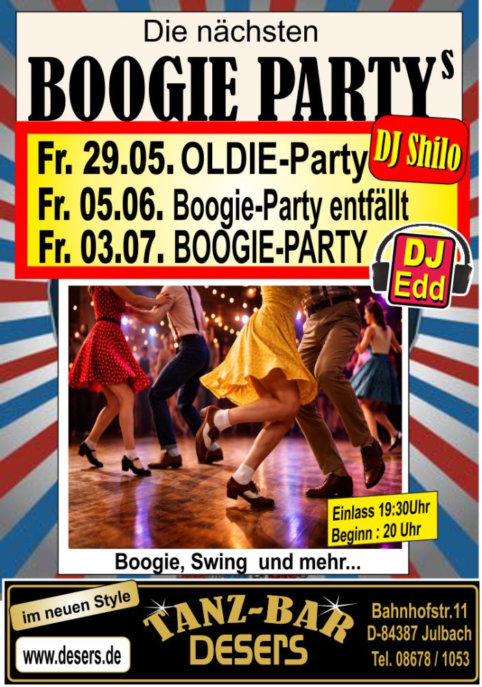 Location: DESERS Tanzbar - Motto: Boogie-Party