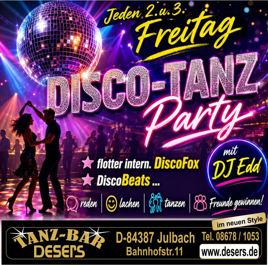 Location: DESERS-Tanzbar - Motto: DISCOFOX-Party mit DJ Edd