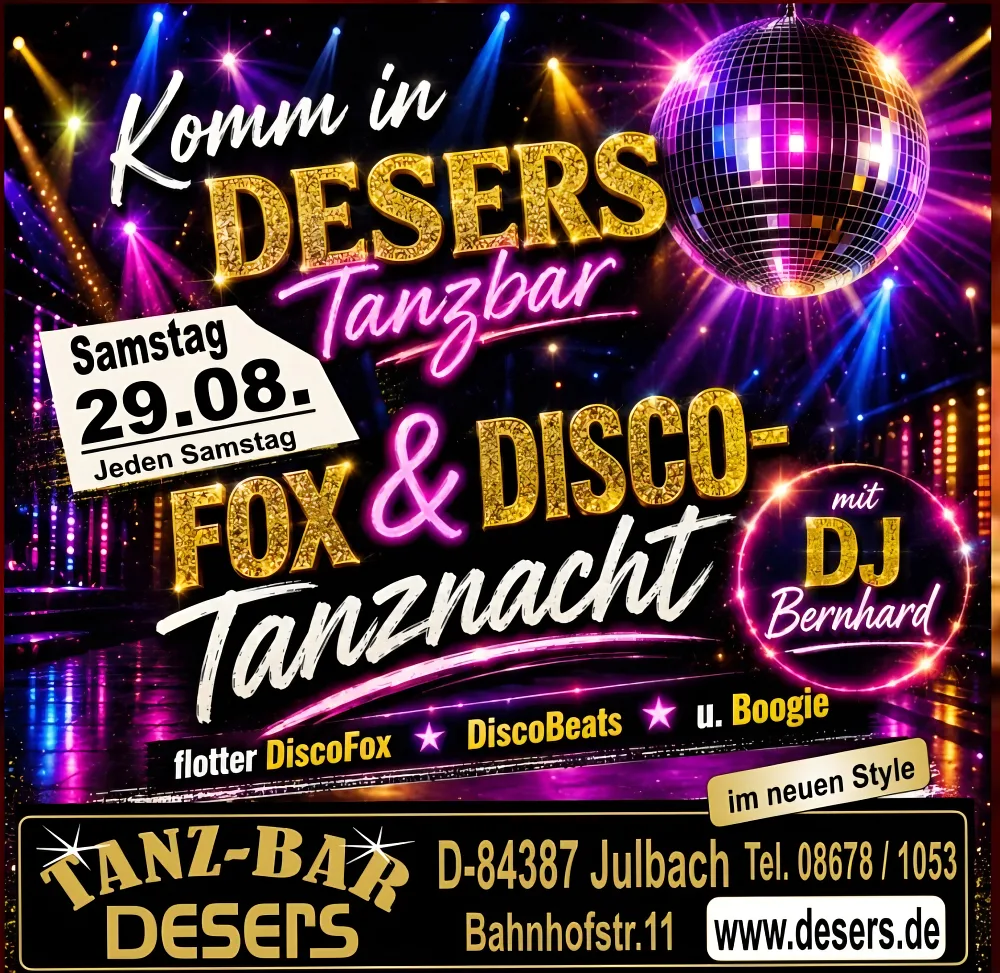 Location: Desers Tanzbar - Motto: Tanzparty