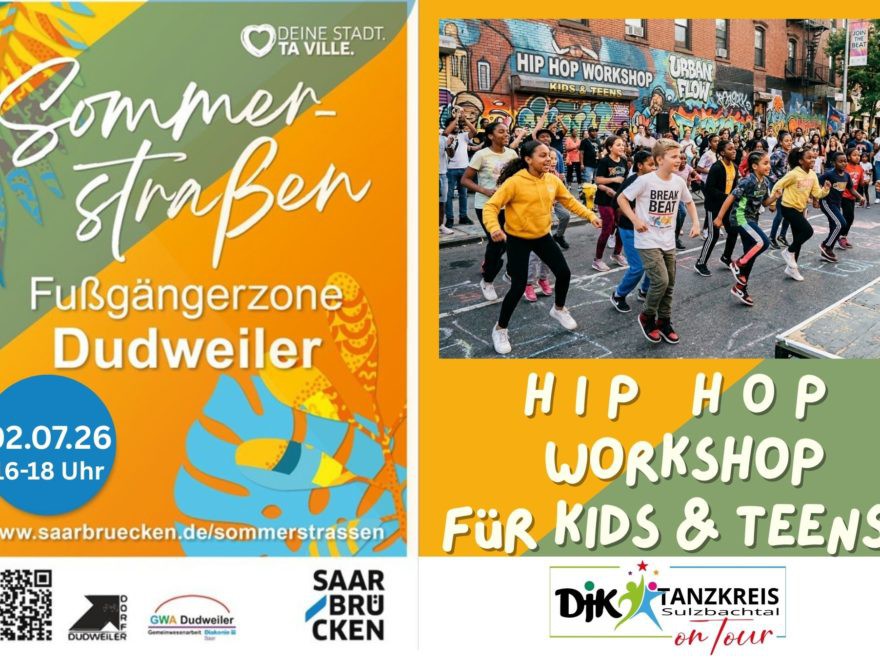 Location: Fußgängerzone Dudweiler - Motto: Hip Hop Workshop in der Fußgängerzone Dudweiler Open Air