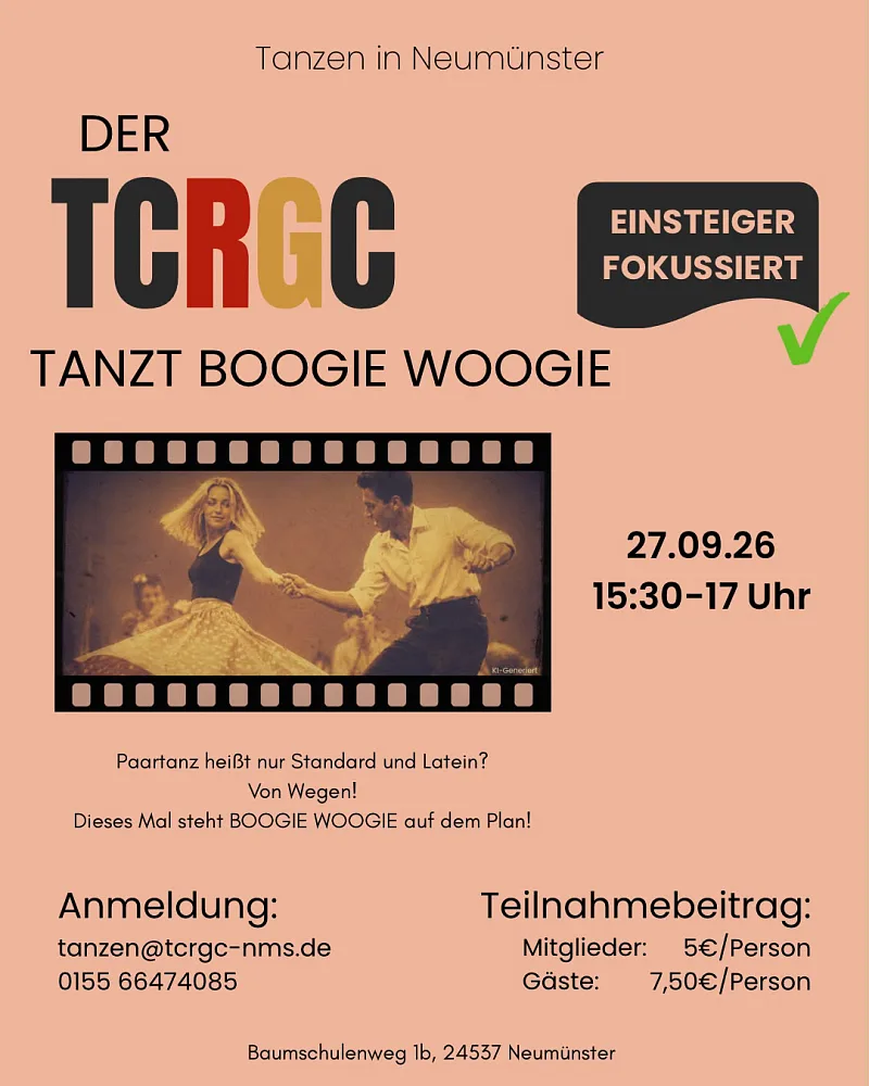 Location: Tanzclub Rot-Gold-Casino Neumünster e.V. - Vereinsheim der Gartenkolonie West - Motto: Boogie-Woogie Workshop