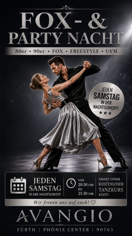 Location: Club Avangio - Motto: Discofox Workshop für Fortgeschrittene, anschl. Tanzparty